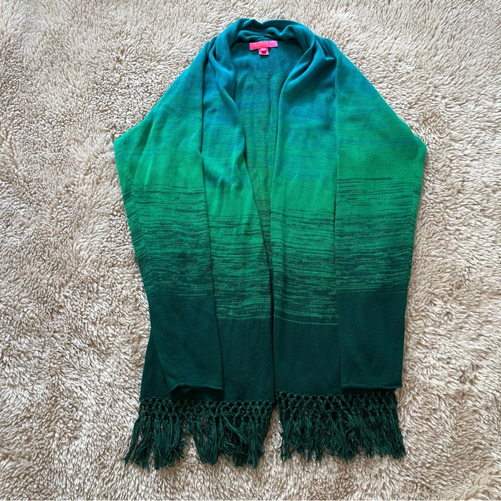 Lilly Pulitzer XXL Tatum Ombre Fringe Cardigan
